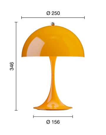 Panthella 250 portable table lamp - Opaque orange - Louis Poulsen