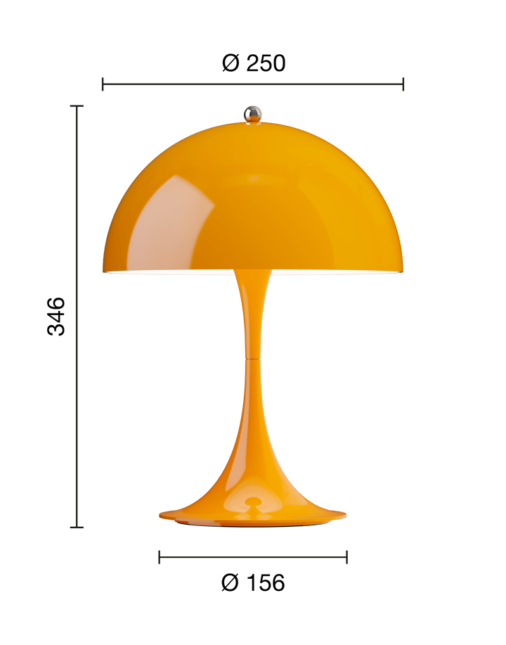Panthella 250 portable table lamp, Opaque orange Louis Poulsen