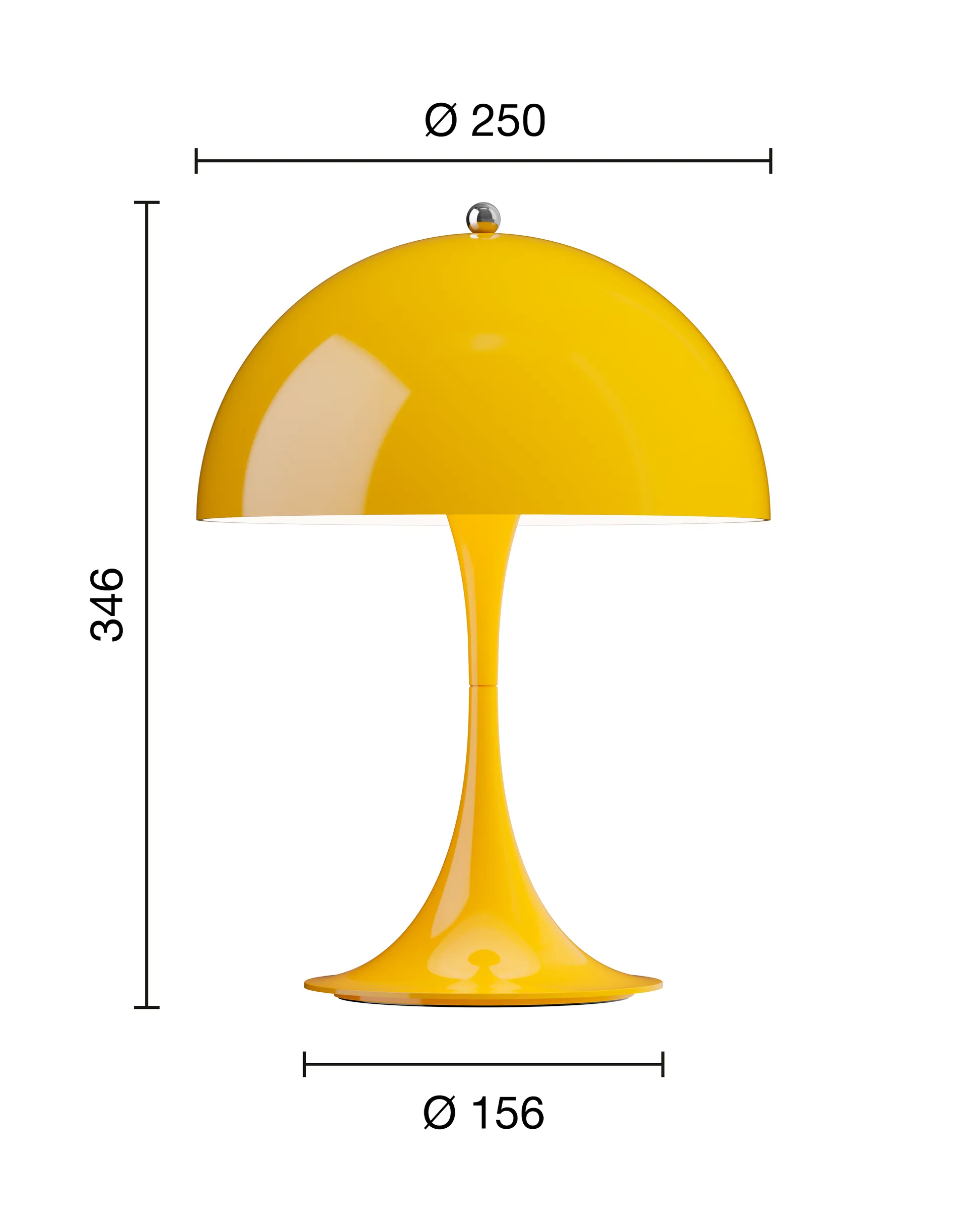 Panthella 250 portable table lamp, Opaque yellow Louis Poulsen