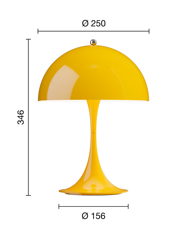 Panthella 250 portable table lamp, Opaque yellow Louis Poulsen