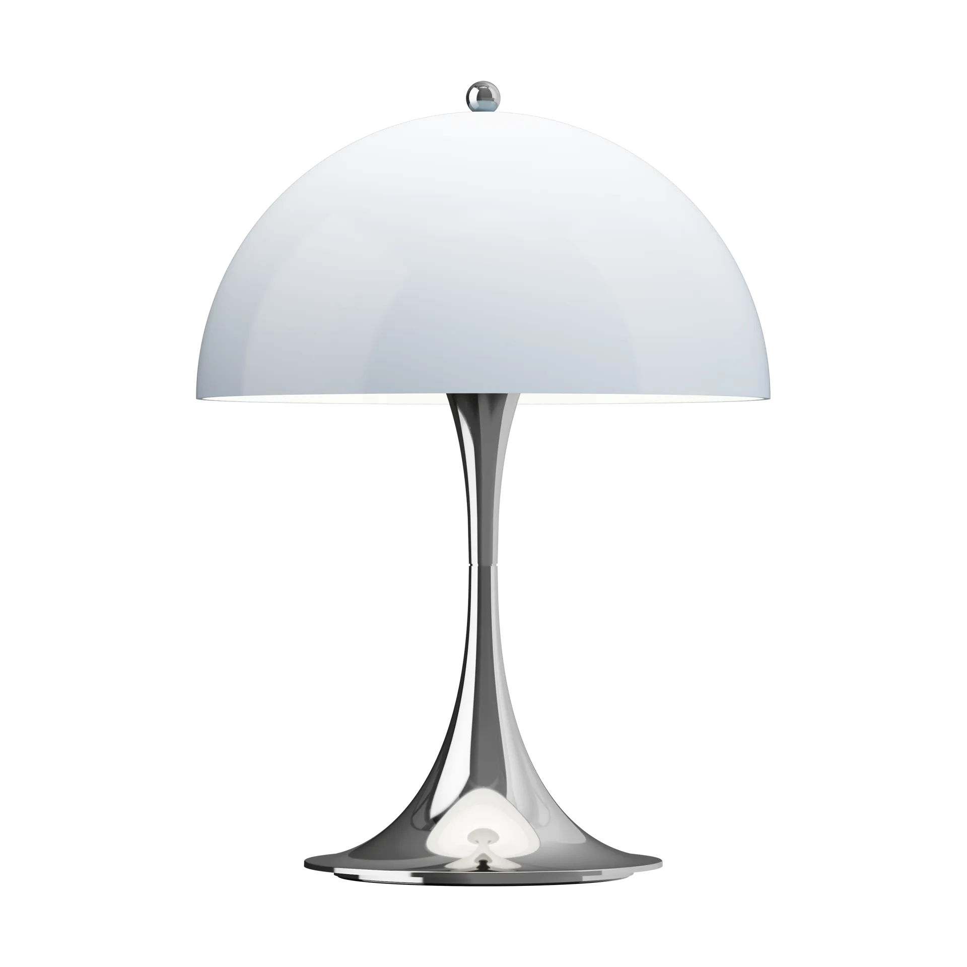 Panthella 250 portable table lamp V3, Chrome opal blue grey Louis Poulsen
