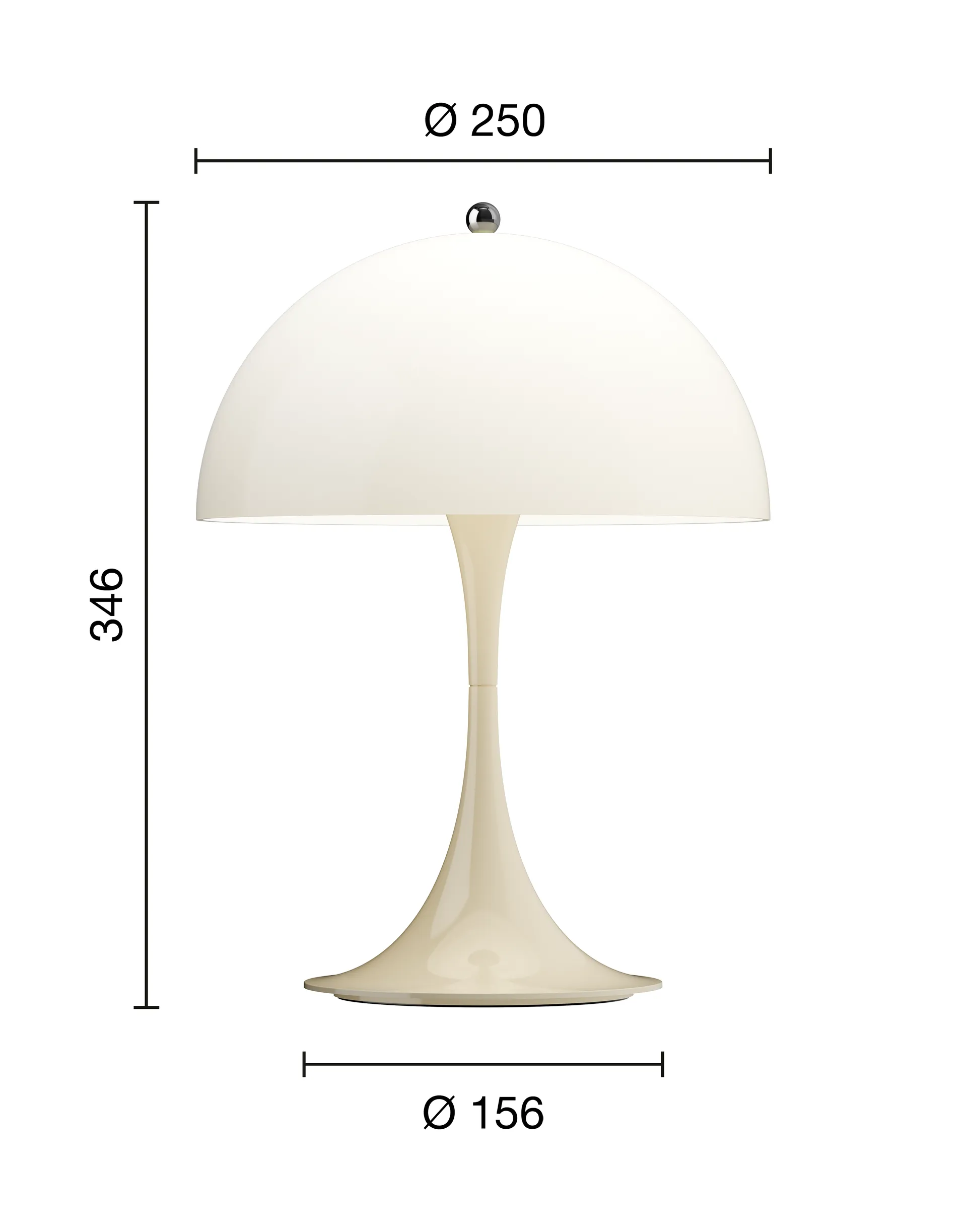 Panthella 250 portable table lamp V3, Opal beige Louis Poulsen