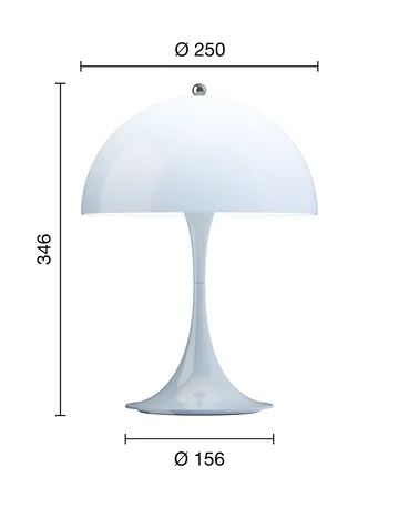 Panthella 250 portable table lamp V3 - Opal pale blue - Louis Poulsen