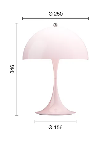 Panthella 250 portable table lamp V3 - Opal pale rose - Louis Poulsen