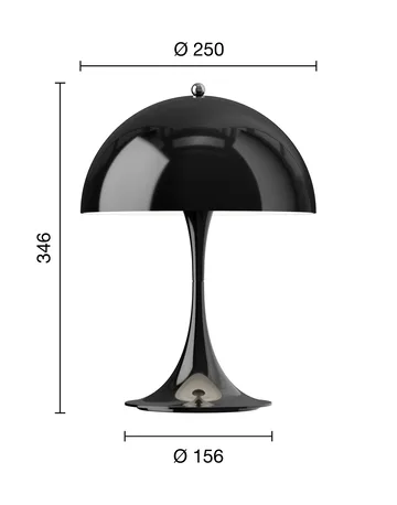 Panthella 250 portable table lamp V3 - Opaque black - Louis Poulsen