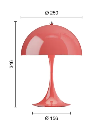 Panthella 250 portable table lamp V3 - Opaque coral - Louis Poulsen