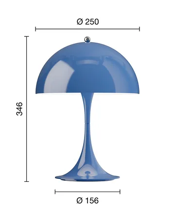 Panthella 250 portable table lamp V3 - Opaque indigo blue - Louis Poulsen