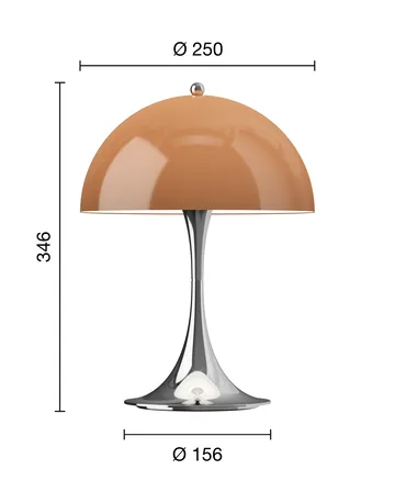Panthella 250 portable table lamp V3 - Original Opal Brown - Louis Poulsen
