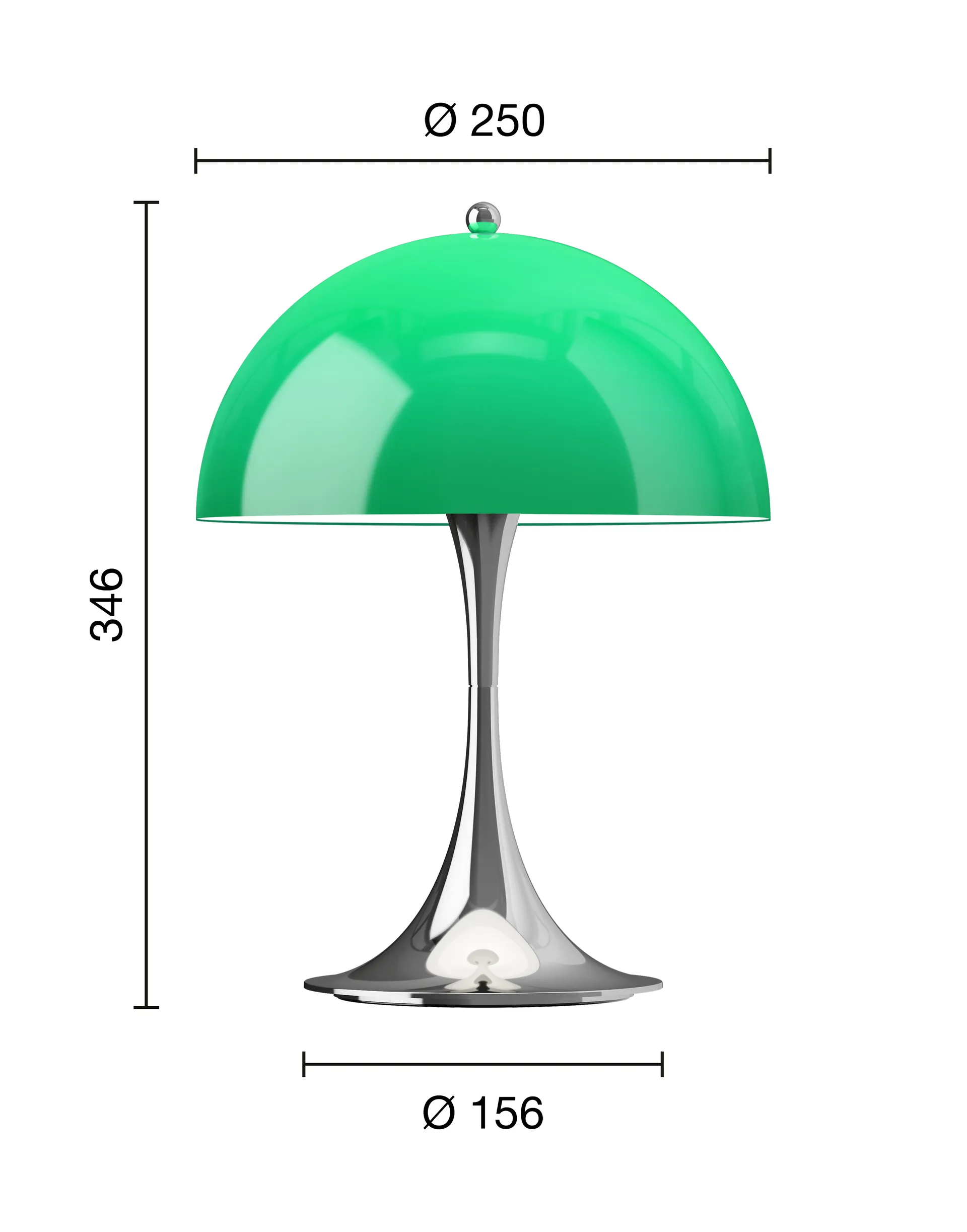 Panthella 250 portable table lamp V3, Original Opal Green Louis Poulsen