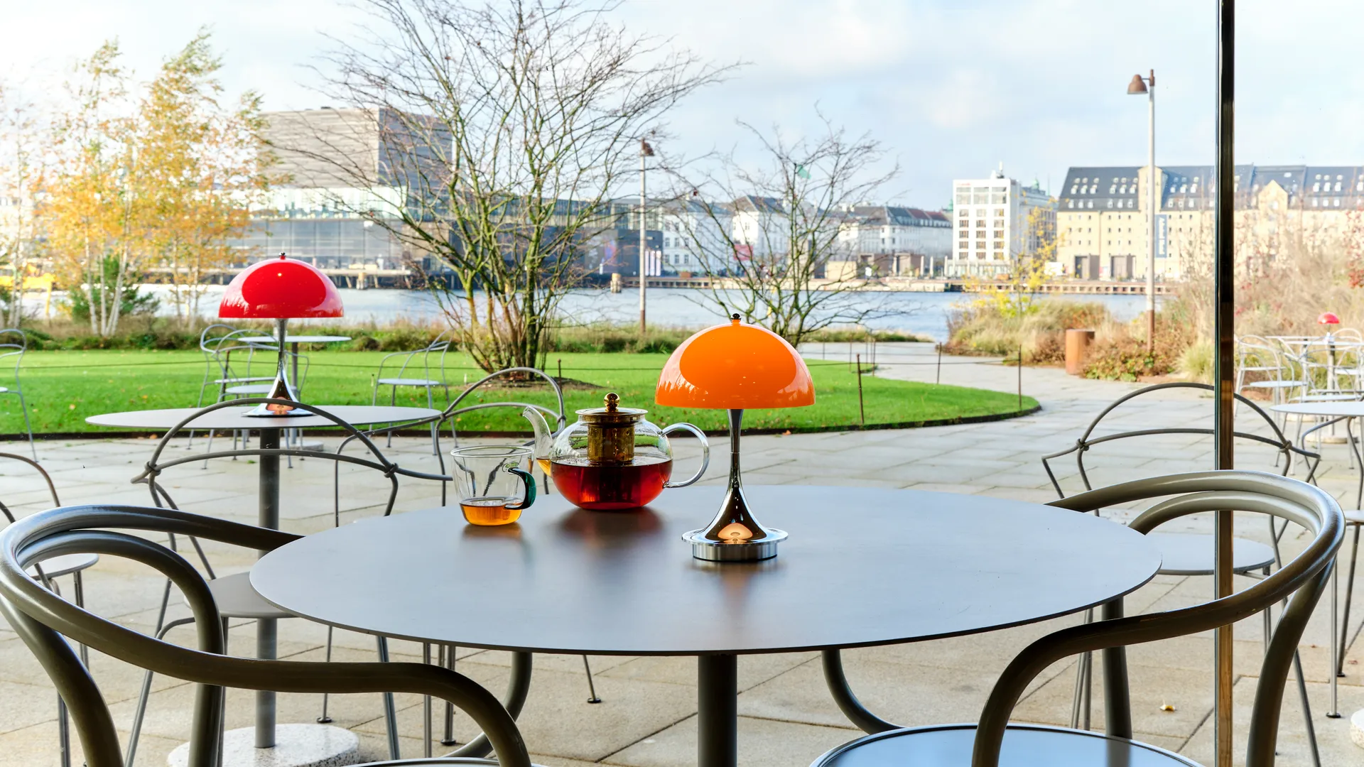 Panthella 250 portable table lamp V3, Original Opal Orange Louis Poulsen