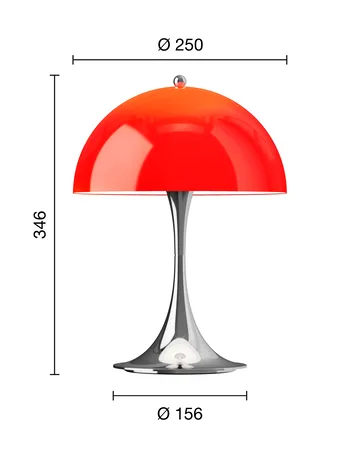 Panthella 250 portable table lamp V3 - Original Opal Red - Louis Poulsen