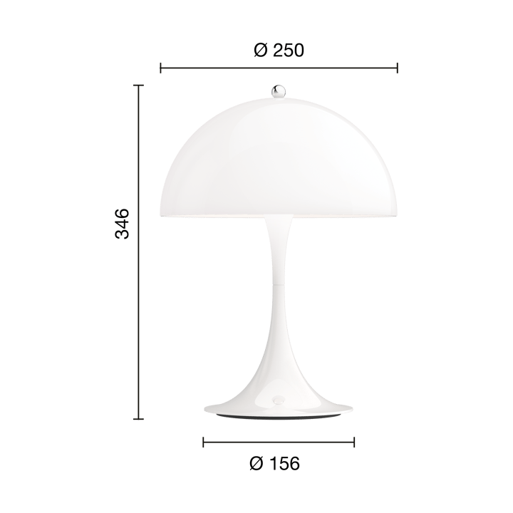 Panthella 250 portable table lamp - White opal acrylic - Louis Poulsen
