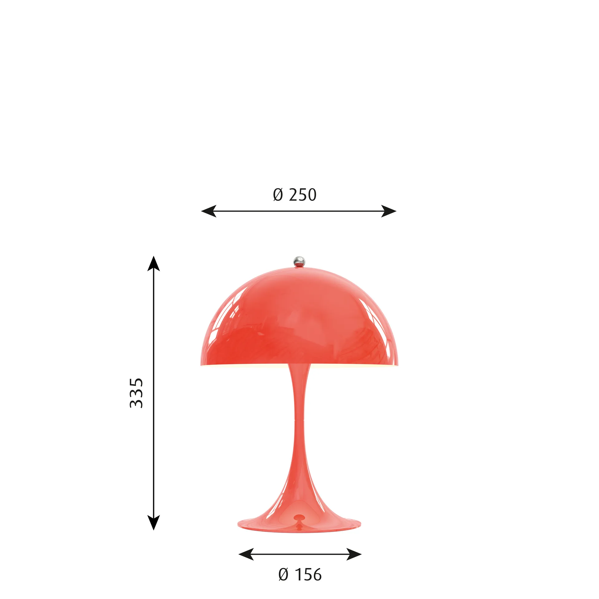 Panthella 250 table lamp, Coral Louis Poulsen