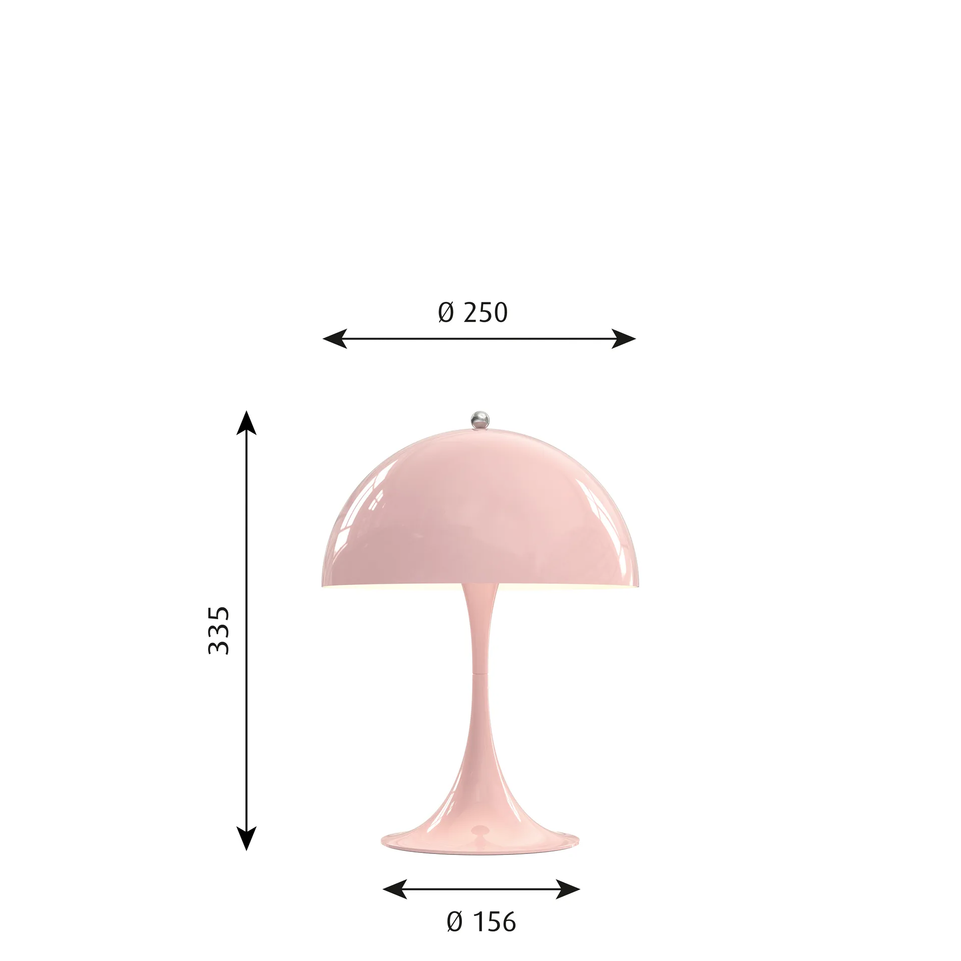 Panthella 250 table lamp, Light pink Louis Poulsen