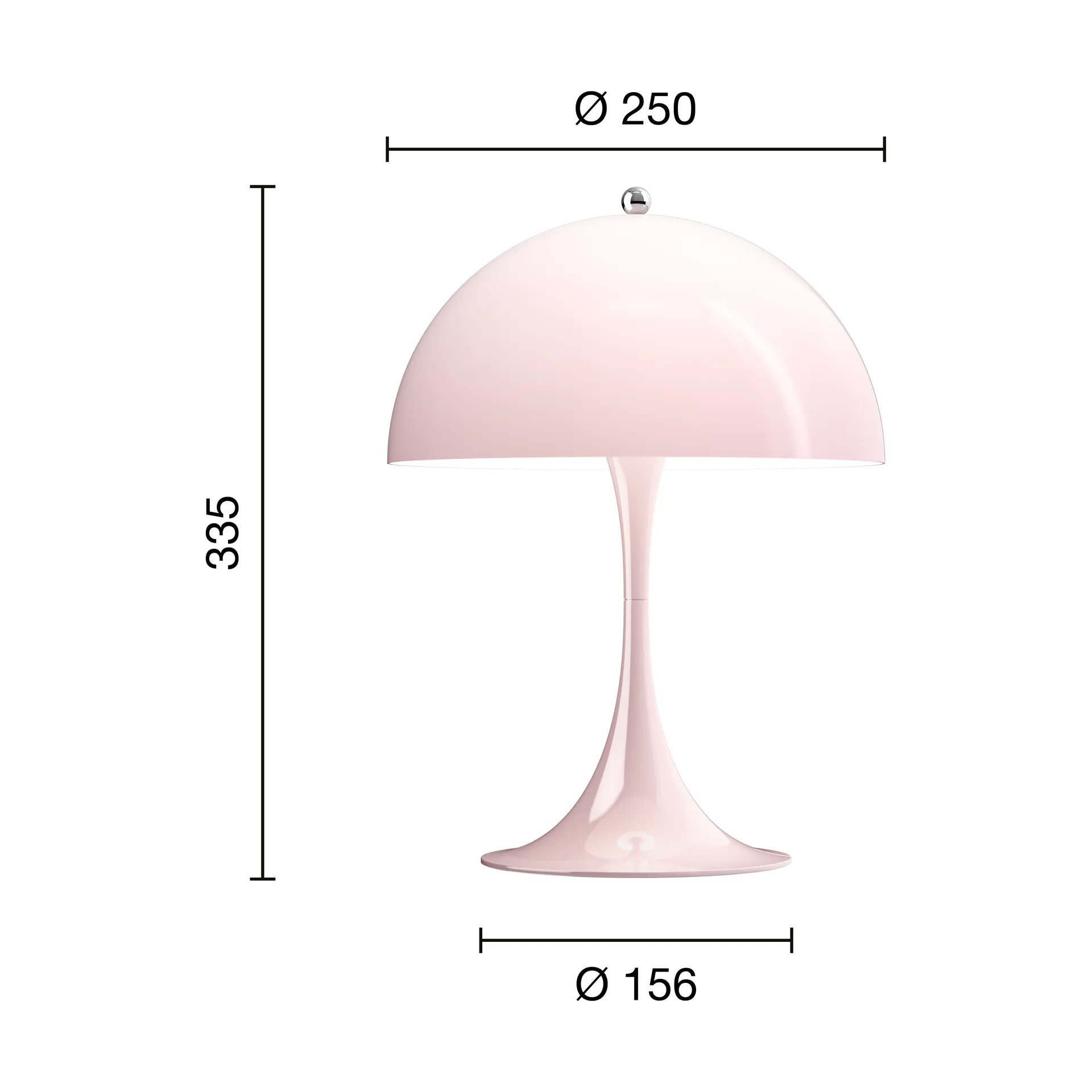 Panthella 250 table lamp, Pale rose Louis Poulsen