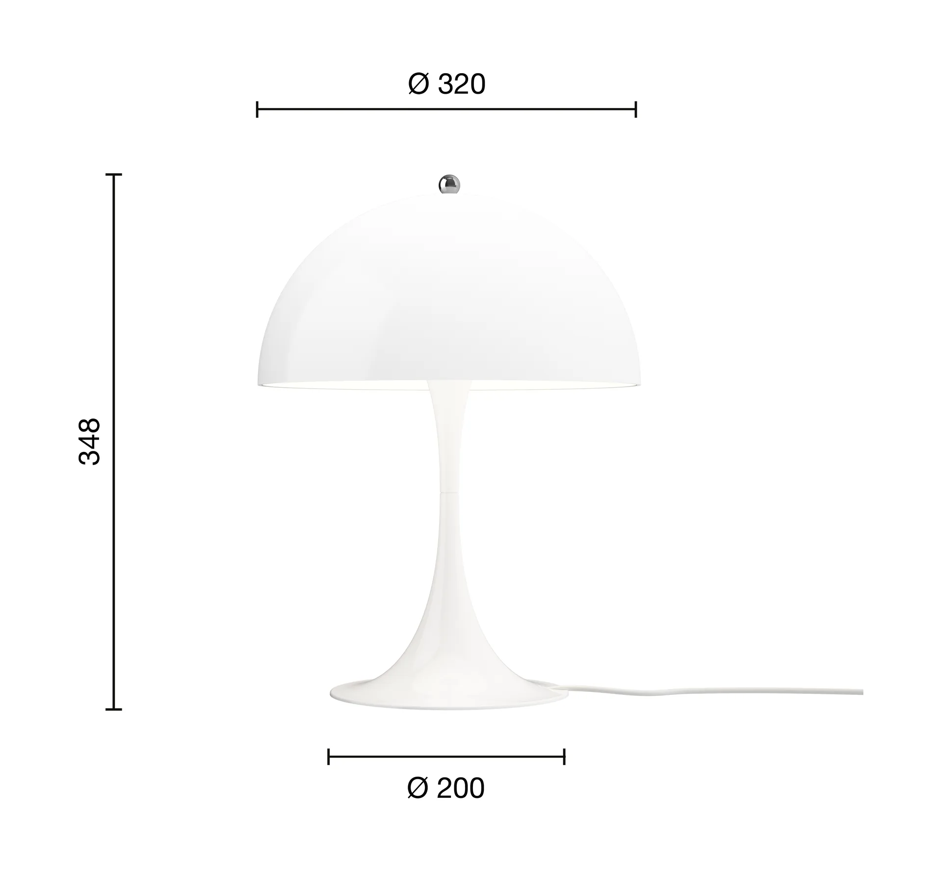 Panthella 320 table lamp, Opal white Louis Poulsen