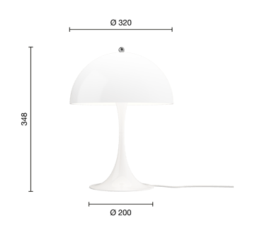 Panthella 320 table lamp - Opal white - Louis Poulsen