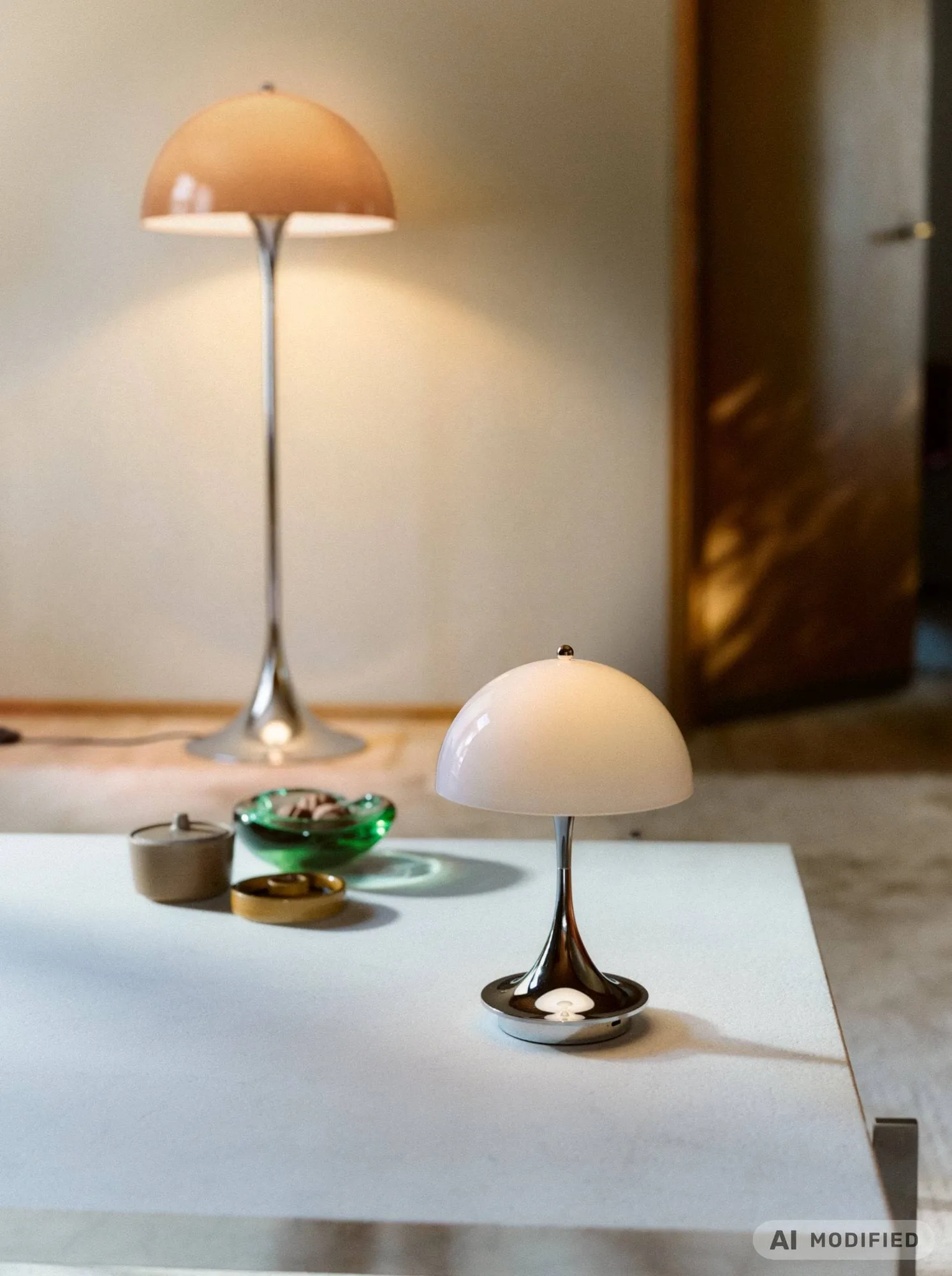 Panthella 500 floor lamp, Original opal brown Louis Poulsen