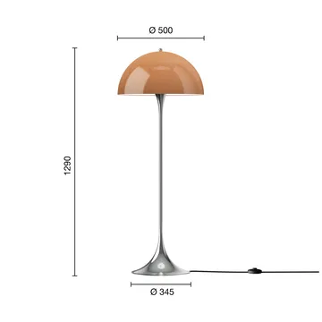 Panthella 500 floor lamp - Original opal brown - Louis Poulsen