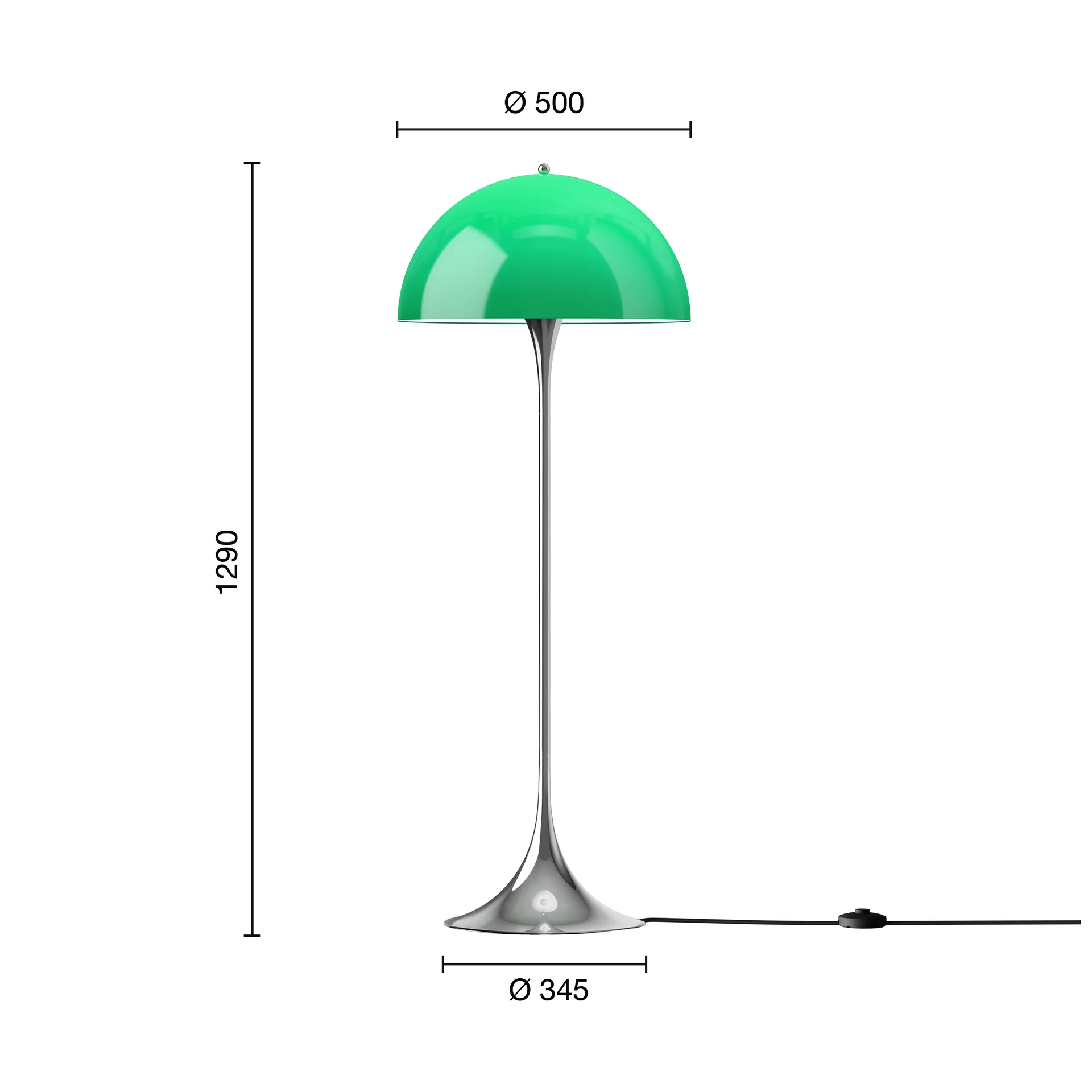 Panthella 500 floor lamp, Original opal green Louis Poulsen