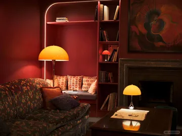 Panthella 500 floor lamp - Original opal orange - Louis Poulsen