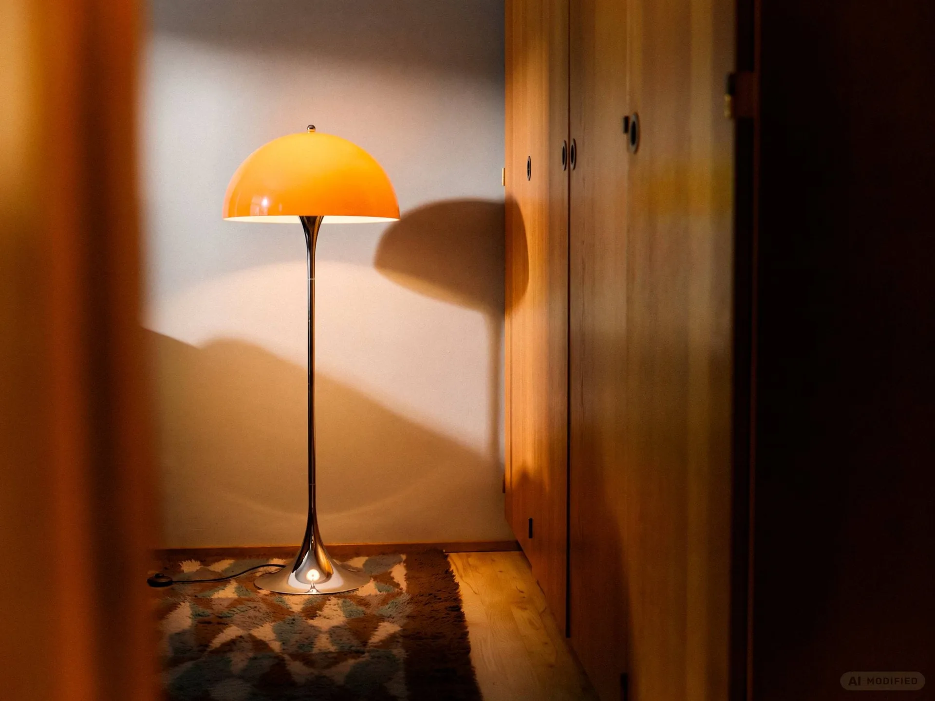 Panthella 500 floor lamp, Original opal orange Louis Poulsen