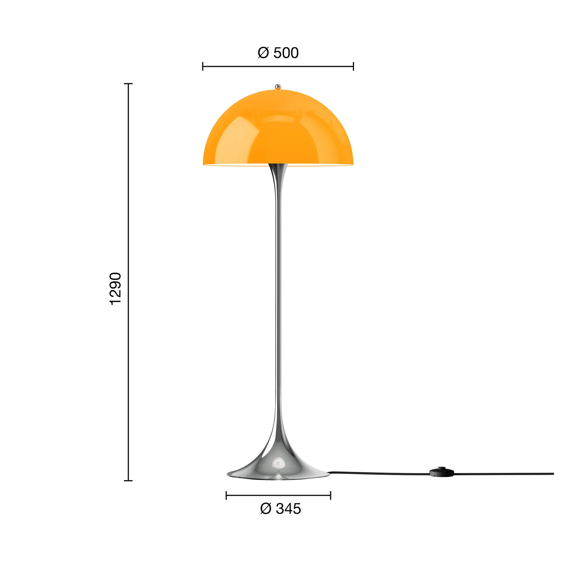 Panthella 500 floor lamp, Original opal orange Louis Poulsen