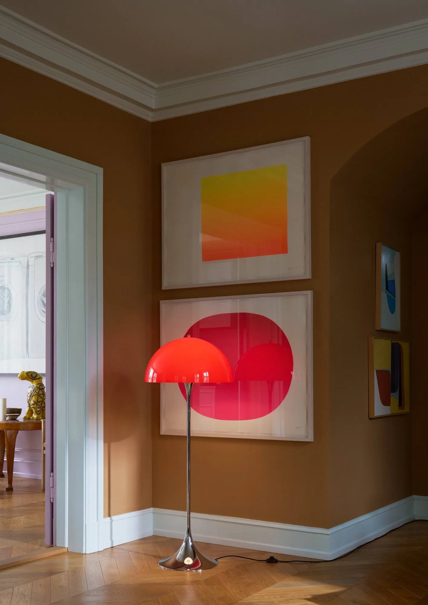 Panthella 500 floor lamp, Original opal red Louis Poulsen