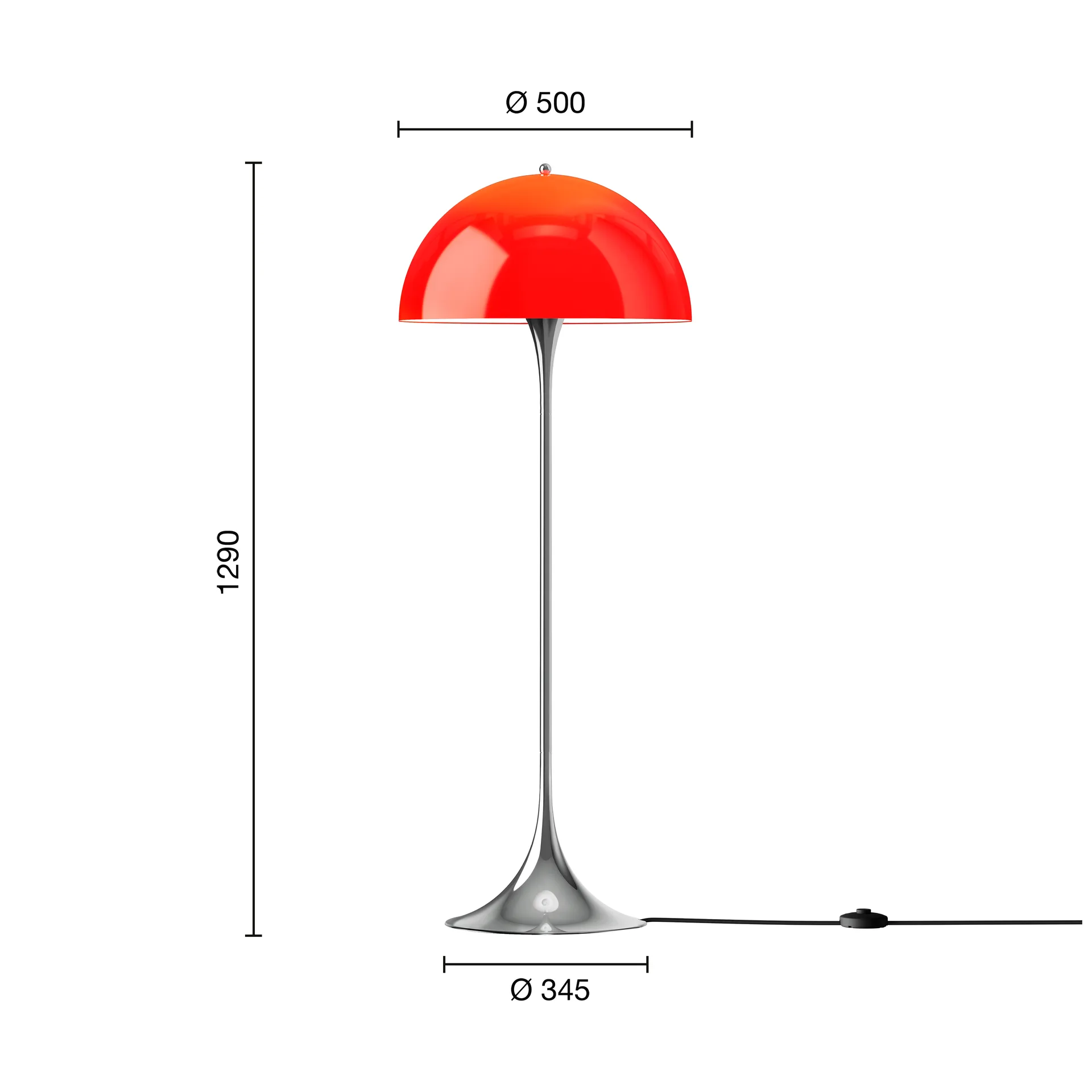 Panthella 500 floor lamp, Original opal red Louis Poulsen