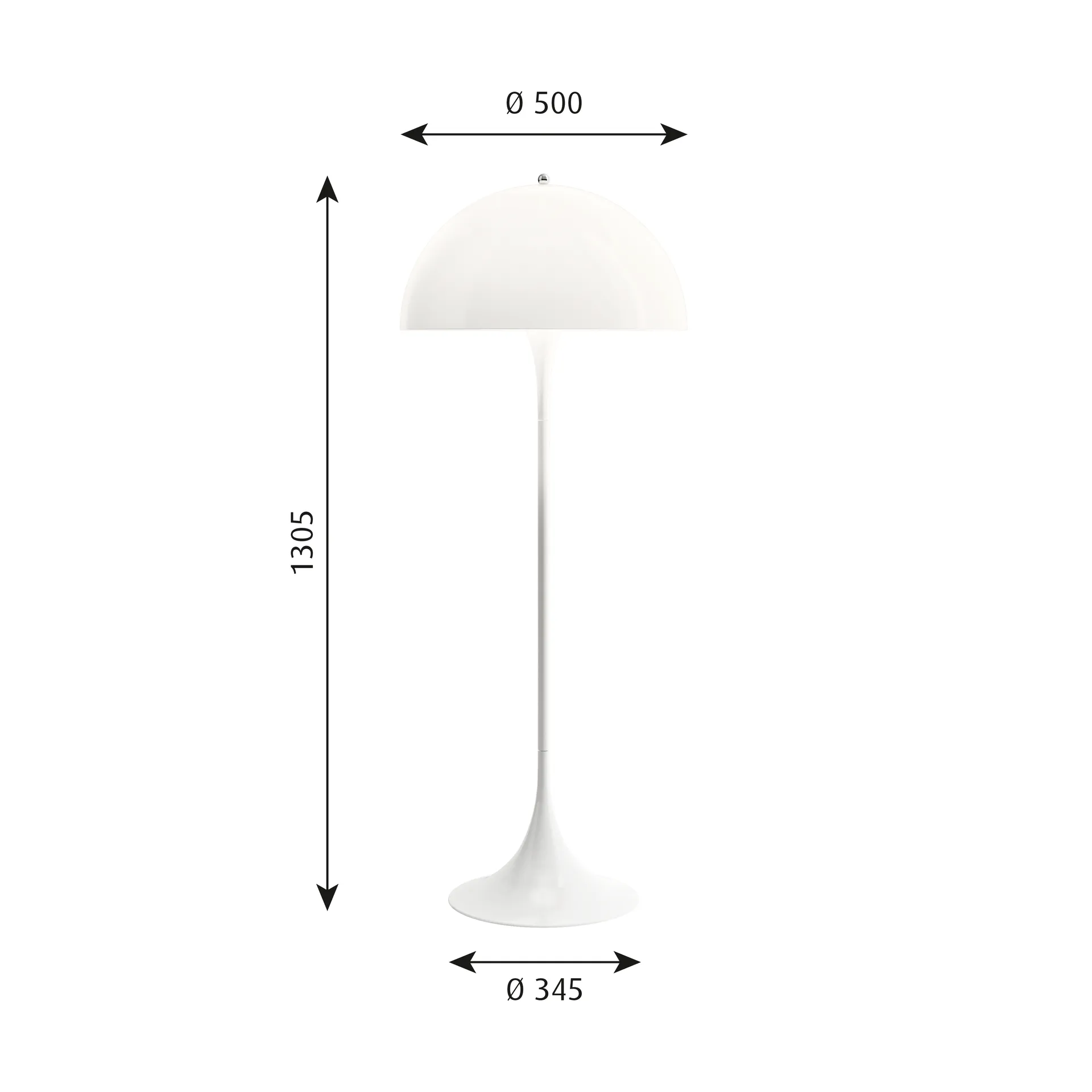Panthella 500 floor lamp, V3, Opal white Louis Poulsen