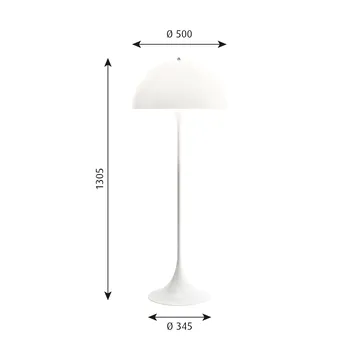 Panthella 500 floor lamp - V3, Opal white - Louis Poulsen
