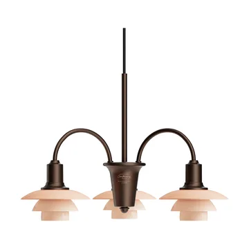 PH 1/1 Chandelier Centenary Edition chandelier - Brass-dusty terracotta, 3 arms - Louis Poulsen