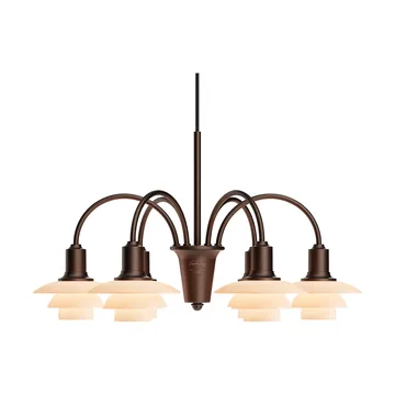 PH 1/1 Chandelier Centenary Edition chandelier - Brass-dusty terracotta, 6 arms - Louis Poulsen