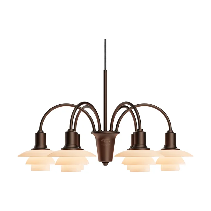 PH 1/1 Chandelier Centenary Edition chandelier - Brass-dusty terracotta, 6 arms - Louis Poulsen