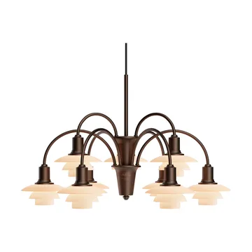 PH 1/1 Chandelier Centenary Edition chandelier - Brass-dusty terracotta, 9 arms - Louis Poulsen