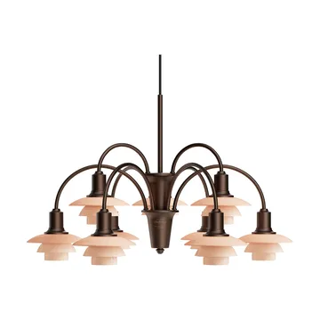 PH 1/1 Chandelier Centenary Edition chandelier - Brass-dusty terracotta, 9 arms - Louis Poulsen