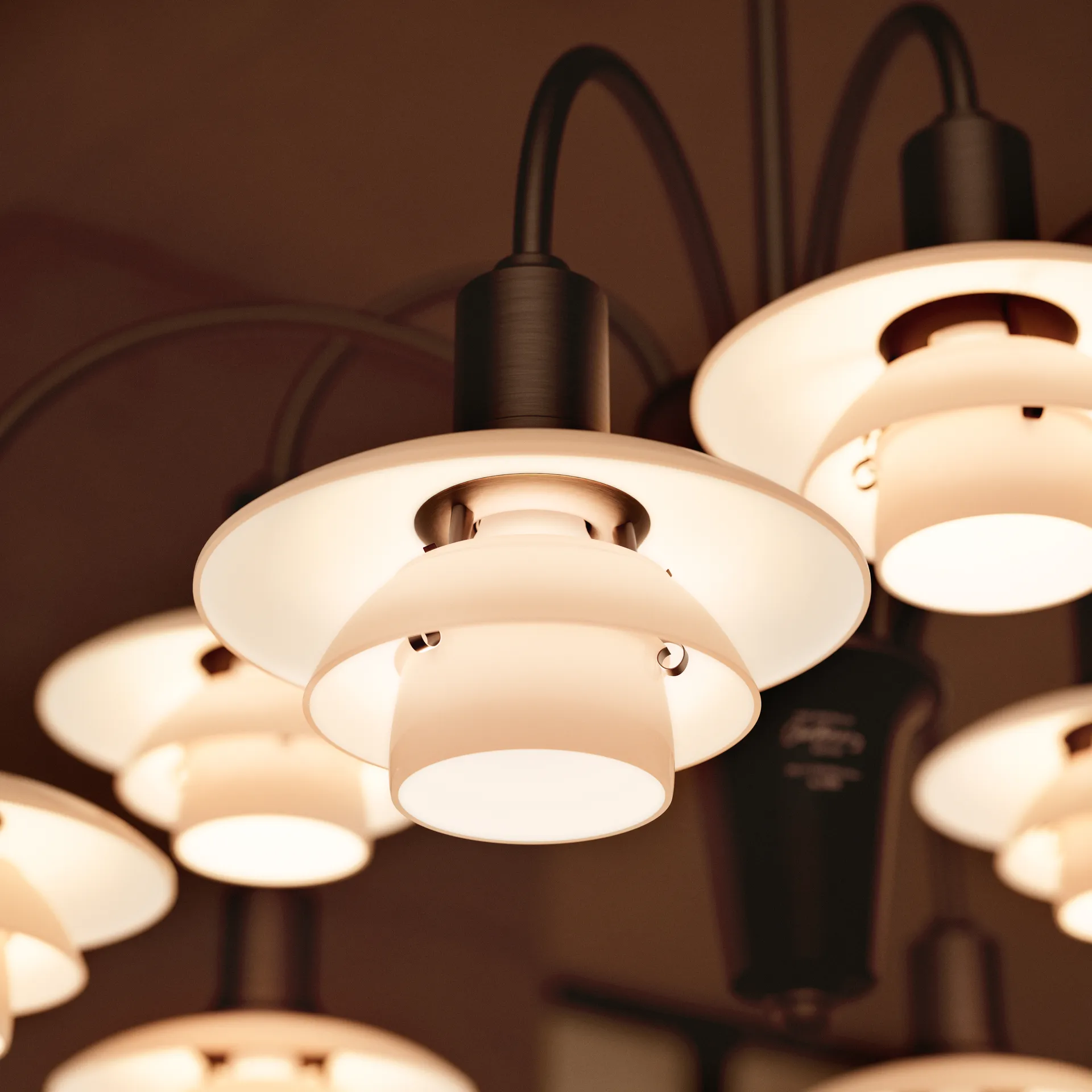 PH 1/1 Chandelier Centenary Edition chandelier, Brass-dusty terracotta, 9 arms Louis Poulsen