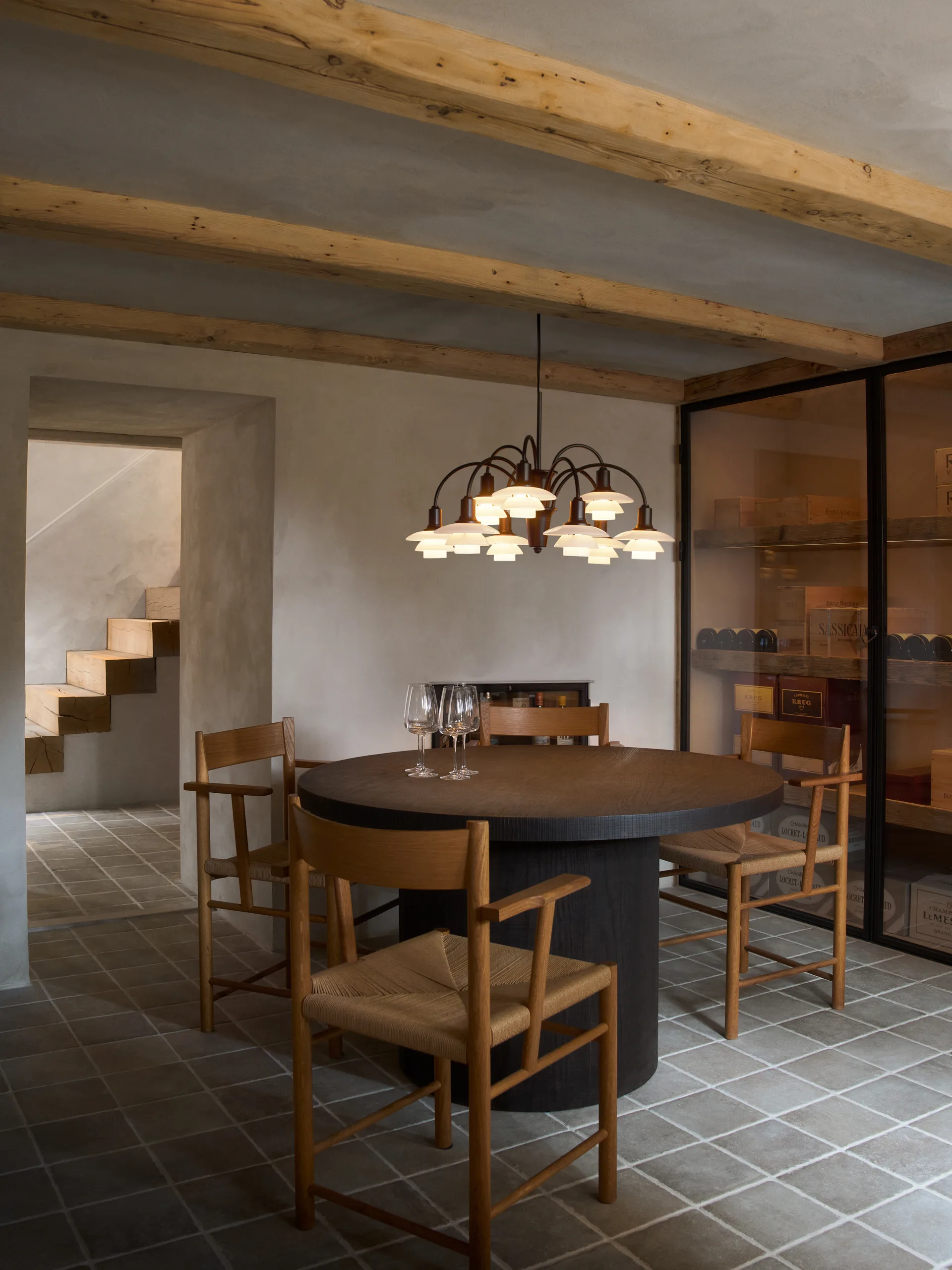 PH 1/1 Chandelier Centenary Edition chandelier, Brass-dusty terracotta, 9 arms Louis Poulsen