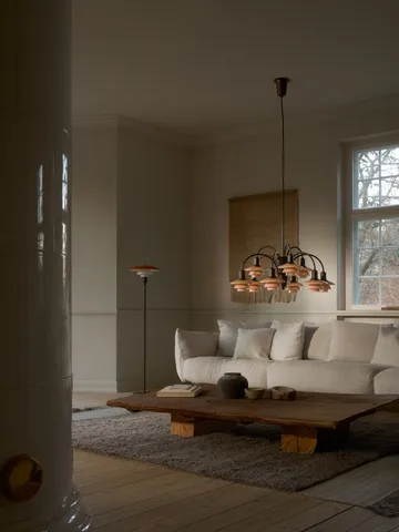 PH 1/1 Chandelier Centenary Edition chandelier - Brass-dusty terracotta, 9 arms - Louis Poulsen