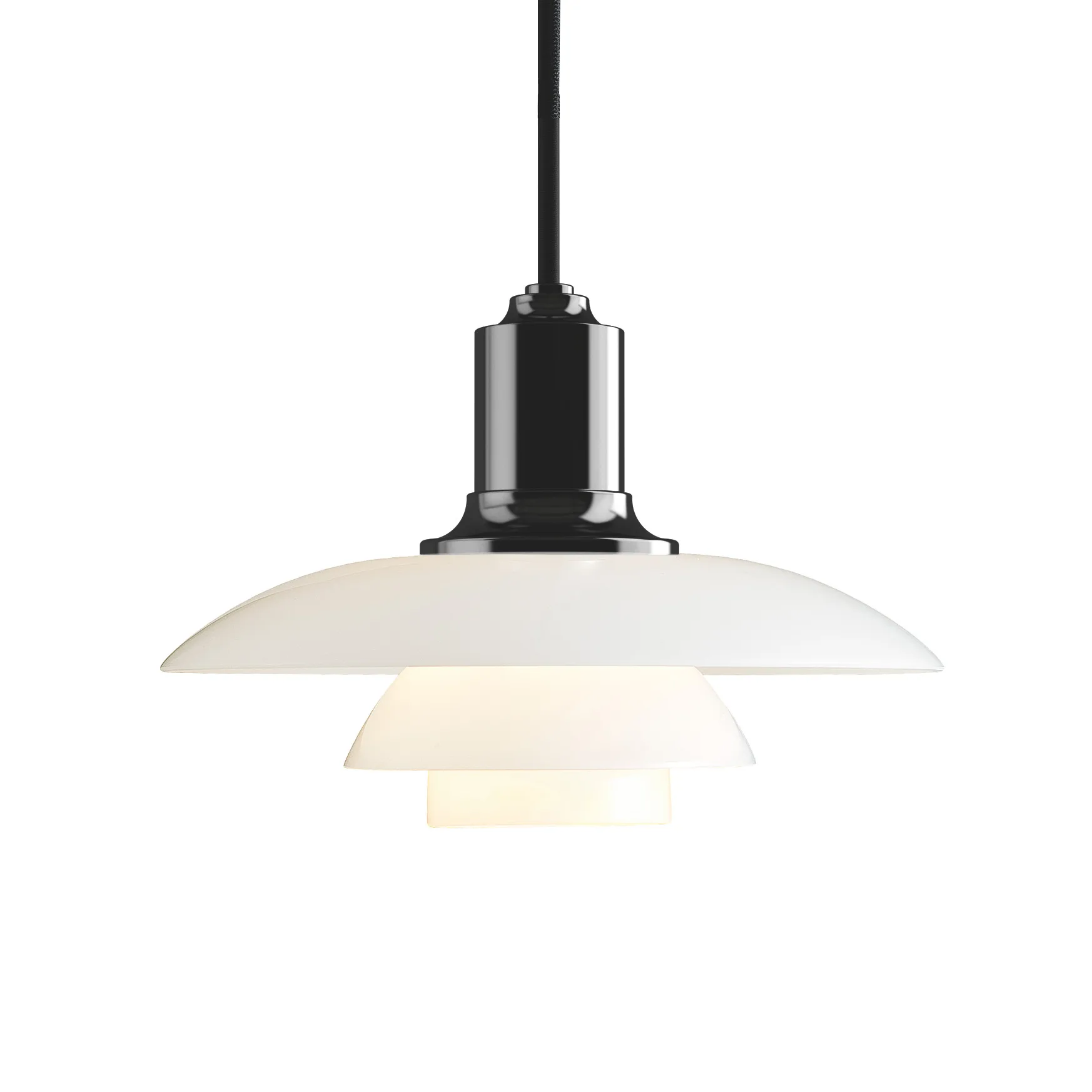 PH 2/1 pendant lamp, Black metalized Louis Poulsen