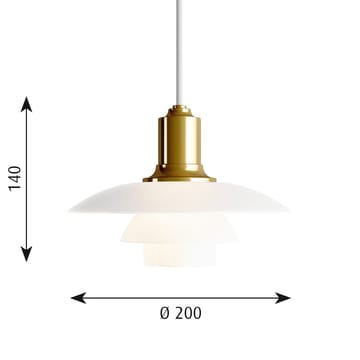 PH 2/1 pendant lamp - Brass metalized - Louis Poulsen