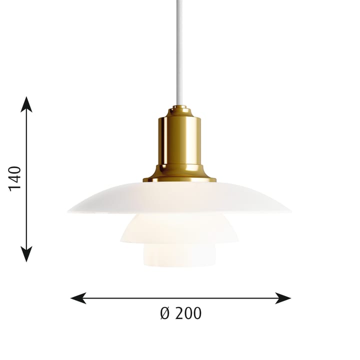 PH 2/1 pendant lamp - Brass metalized - Louis Poulsen