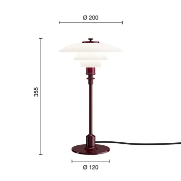PH 2/1 table lamp - Glossy burgundy - Louis Poulsen
