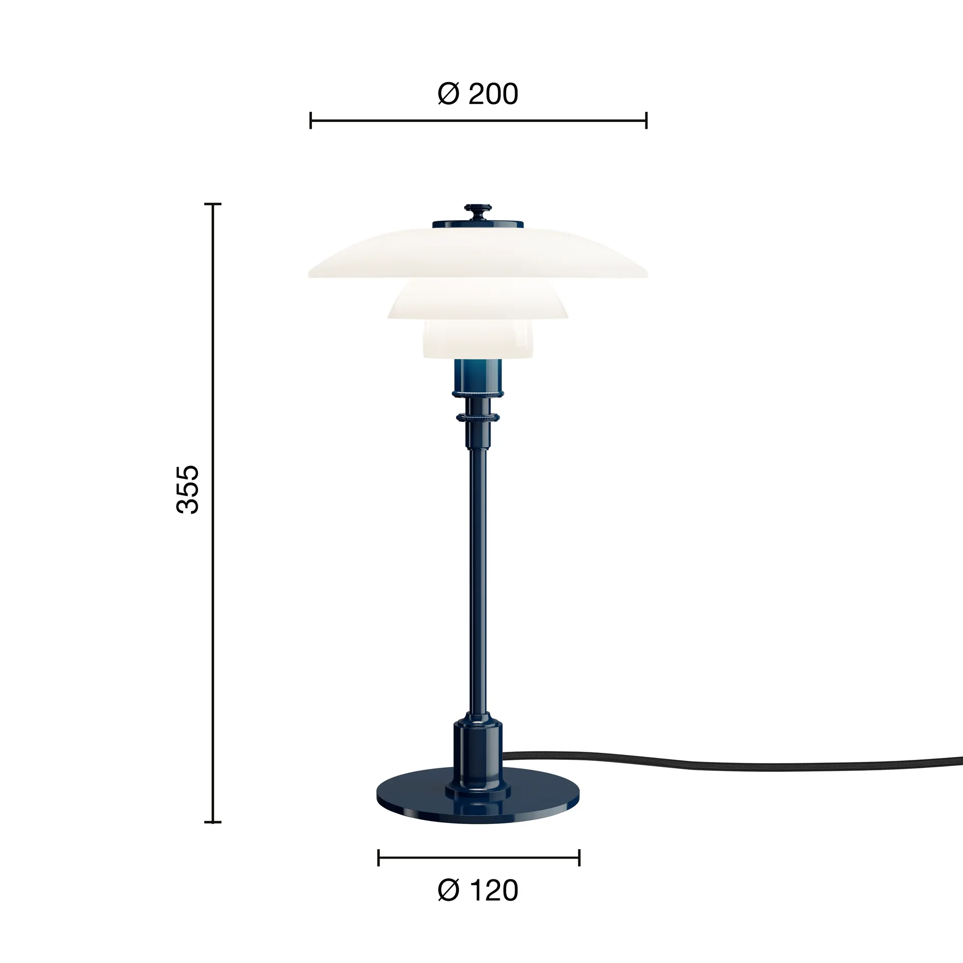 PH 2/1 table lamp, Glossy deep blue Louis Poulsen