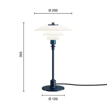 PH 2/1 table lamp - Glossy deep blue - Louis Poulsen
