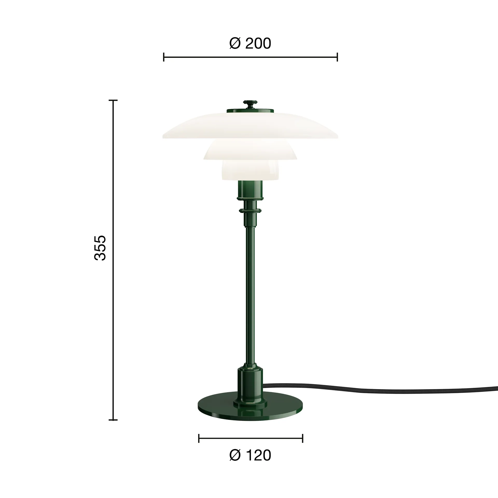 PH 2/1 table lamp, Glossy deep green Louis Poulsen