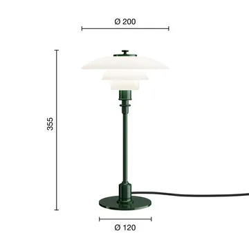 PH 2/1 table lamp - Glossy deep green - Louis Poulsen