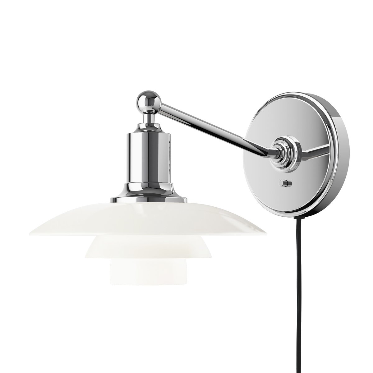 Louis Poulsen PH 2/1 wall lamp Chromed high gloss | Scandinavian Design | Wall lights | Silver-coloured