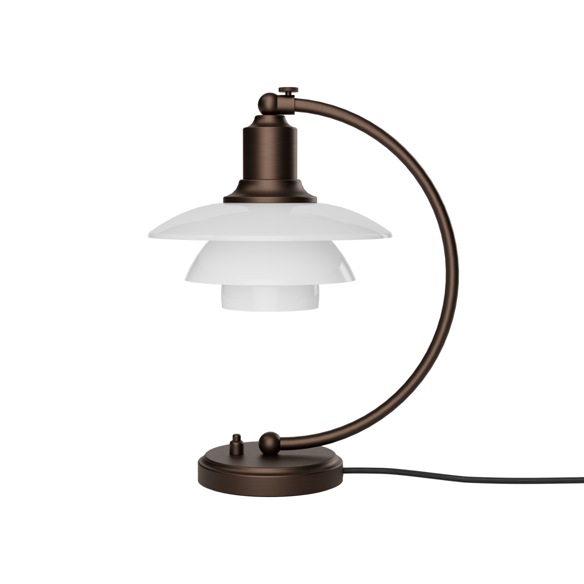 Louis Poulsen PH 2/2 Luna table lamp Aged brass-opal glass