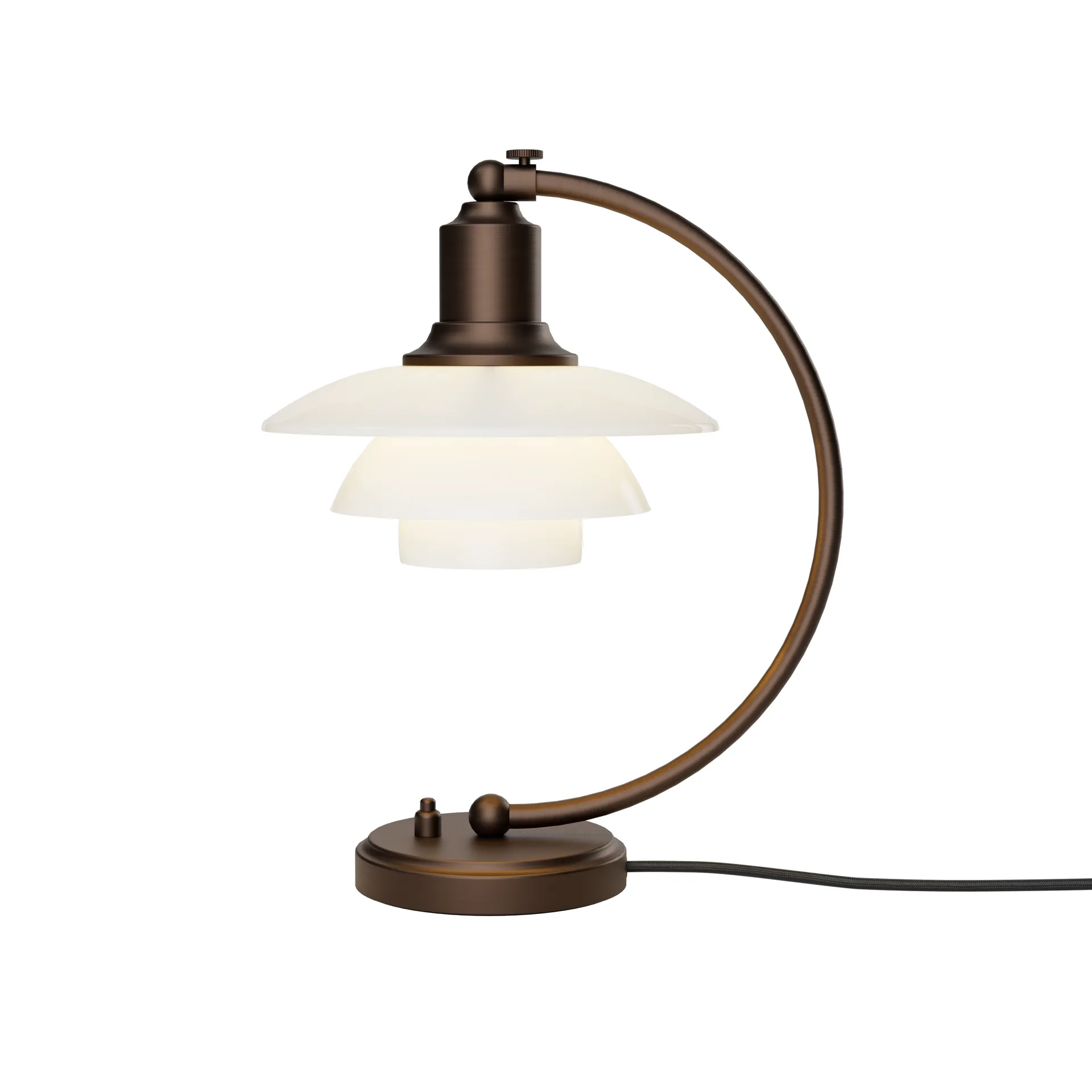 PH 2/2 Luna table lamp, Aged brass-opal glass Louis Poulsen